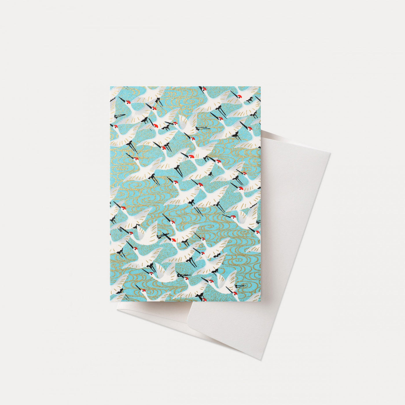 Esmie Greeting Card - White Cranes / Blue