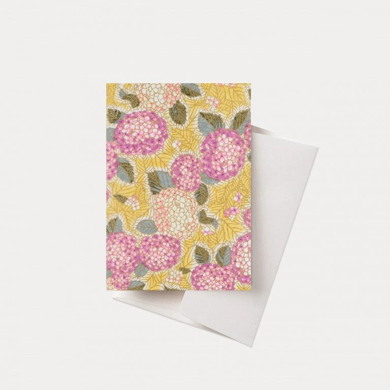 Esmie Greeting Card - Purple Hydrangea / Yellow