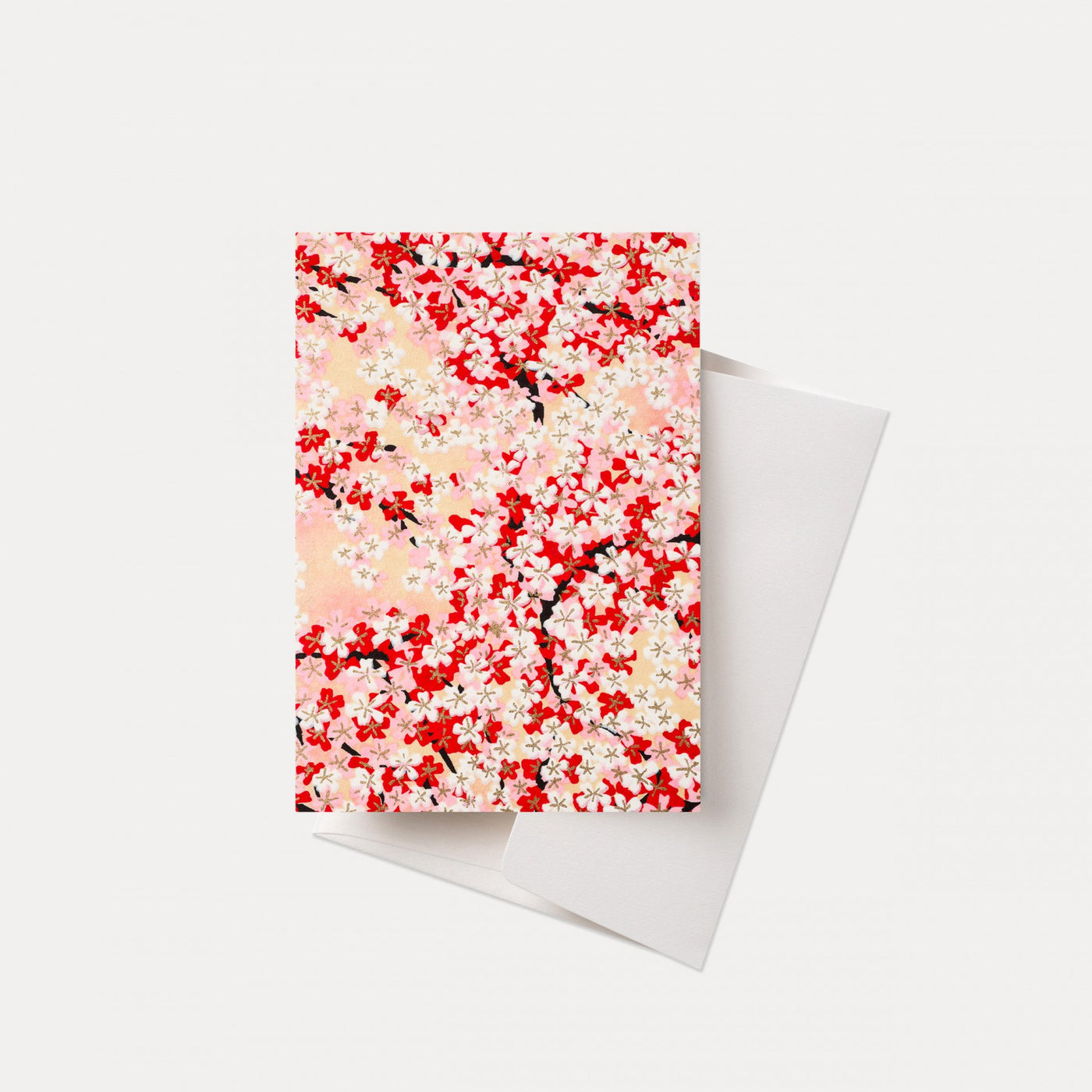 Esmie Greeting Card - White Red Blossom / Pink