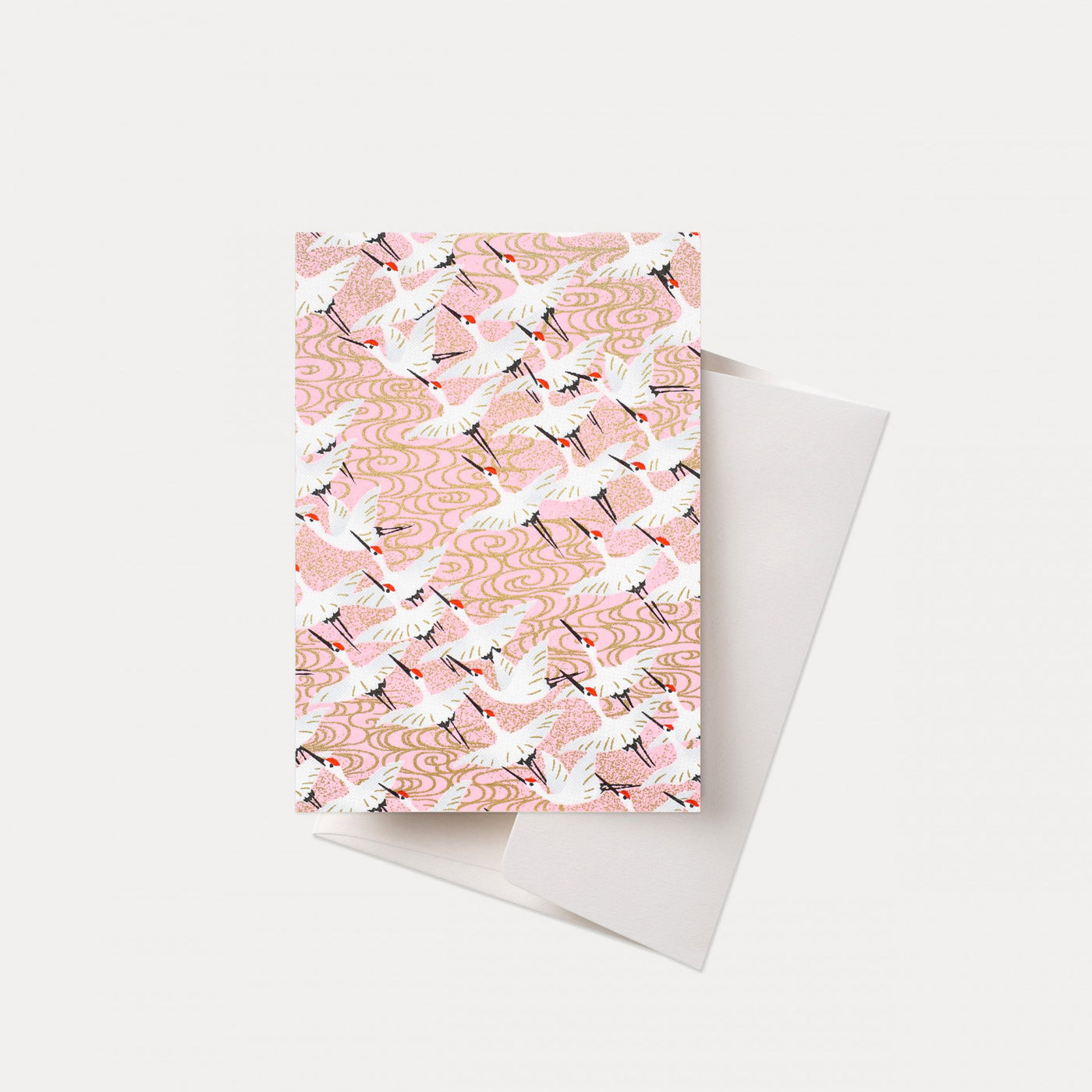 Esmie Greeting Card - White Cranes / Pink