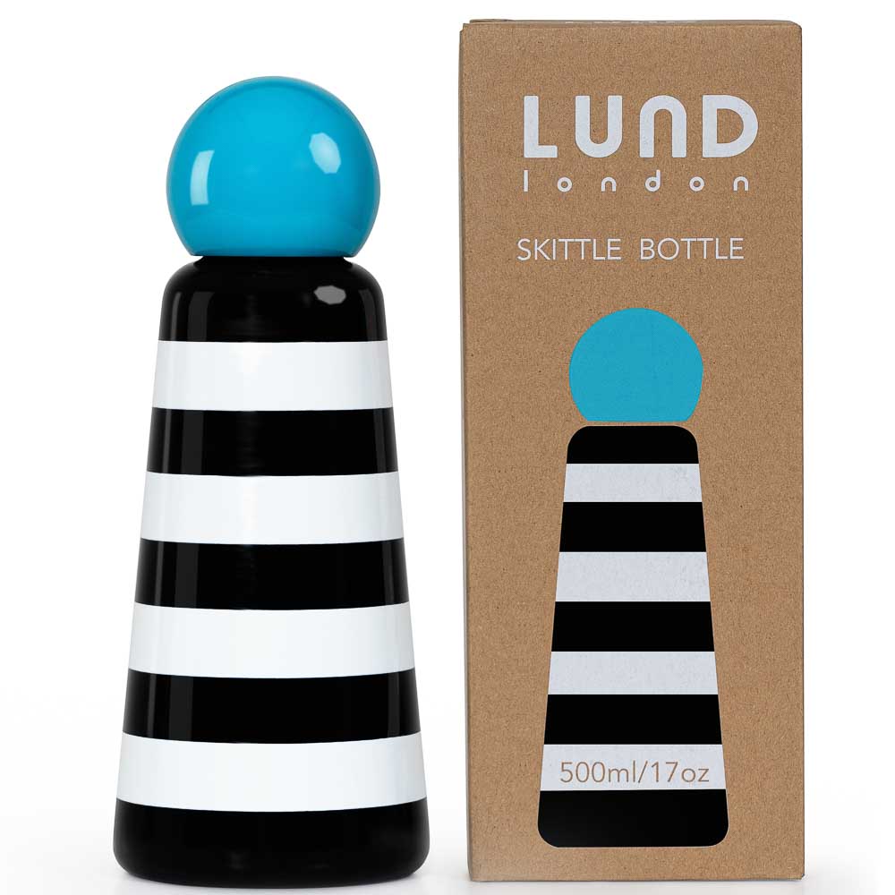 Lund London Skittle Bottle 500ml 'Sky Blue Stripe'