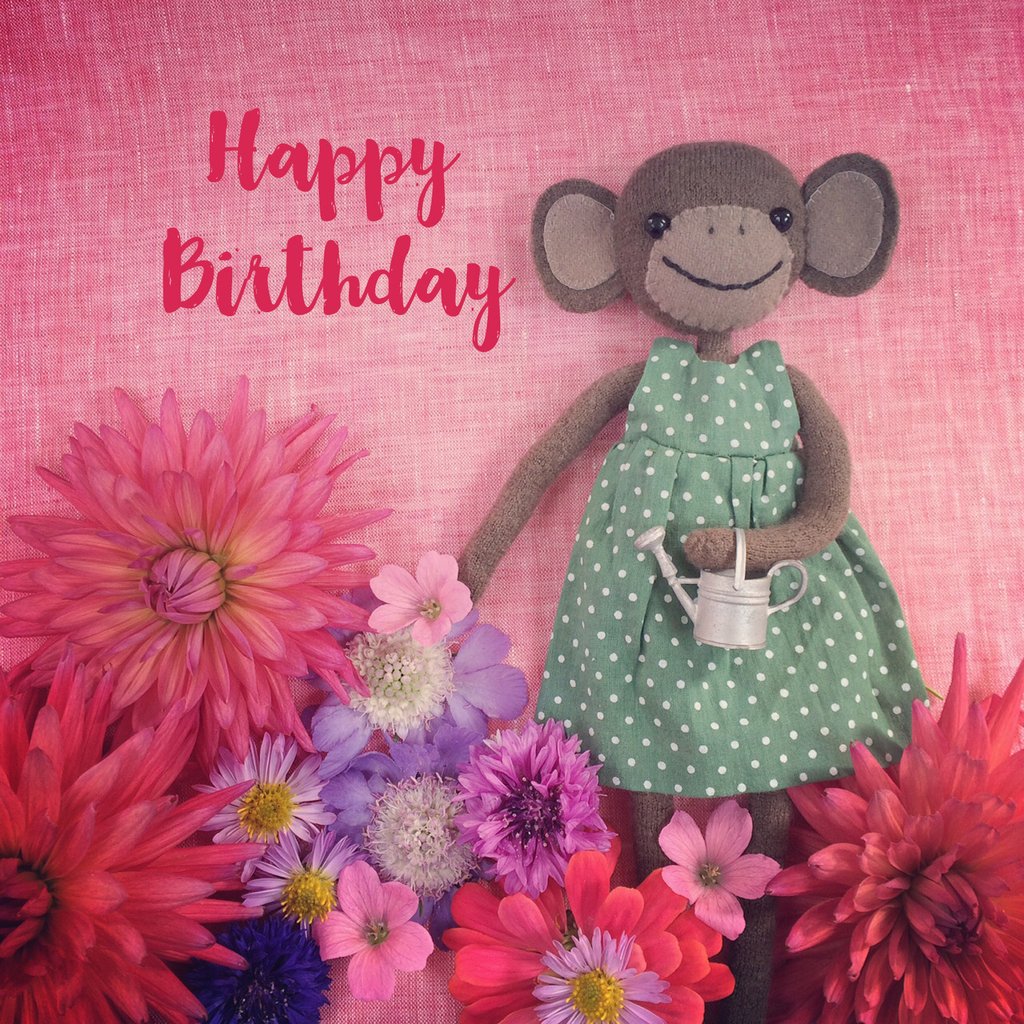 Happy Birthday Cute Monkey Card