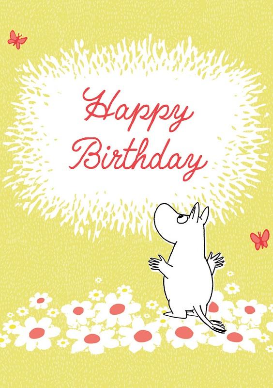 Moomin Happy Birthday Greetings Card.