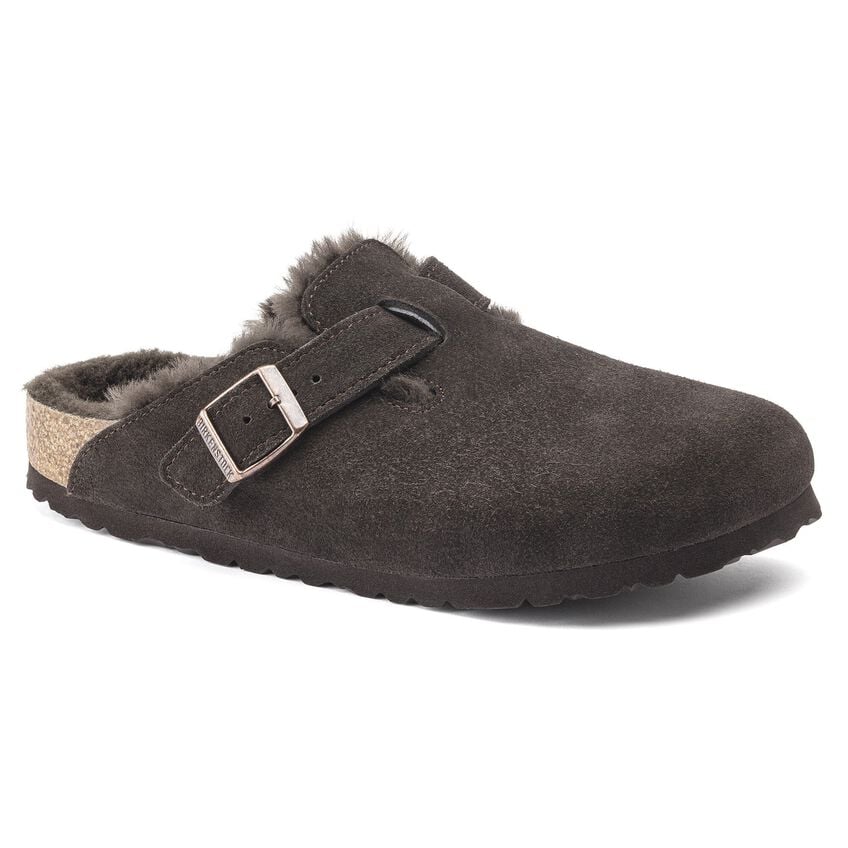 Birkenstock Boston Shearling Suede Leather - Mocca  - PLEASE CALL FOR SIZE AVAILABILITY