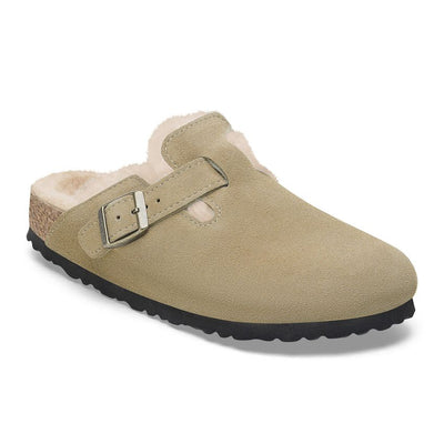 Birkenstock Boston Shearling Suede Leather - Taupe  - PLEASE CALL FOR SIZE AVAILABILITY
