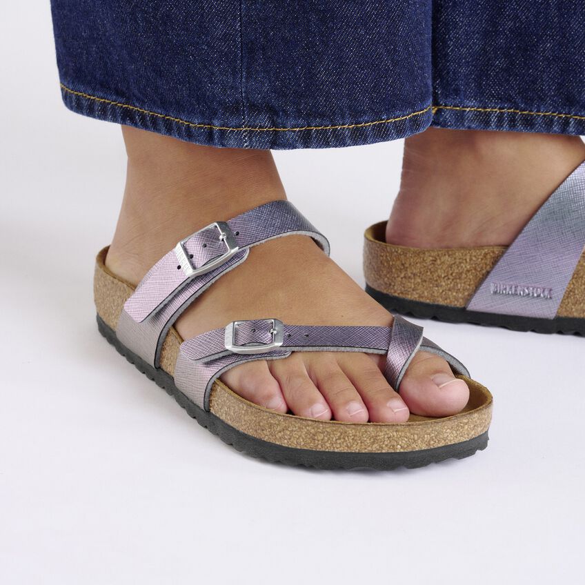 Birkenstock Mayari Birko-Flor Embossed - Saffiano Iridescent Viola - PLEASE CALL FOR SIZE AVAILABILITY