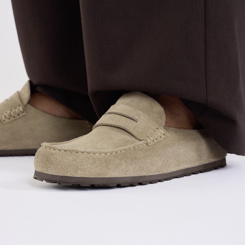 Birkenstock Naples Wrapped Suede Leather - Taupe - PLEASE CALL FOR SIZE AVAILABILITY