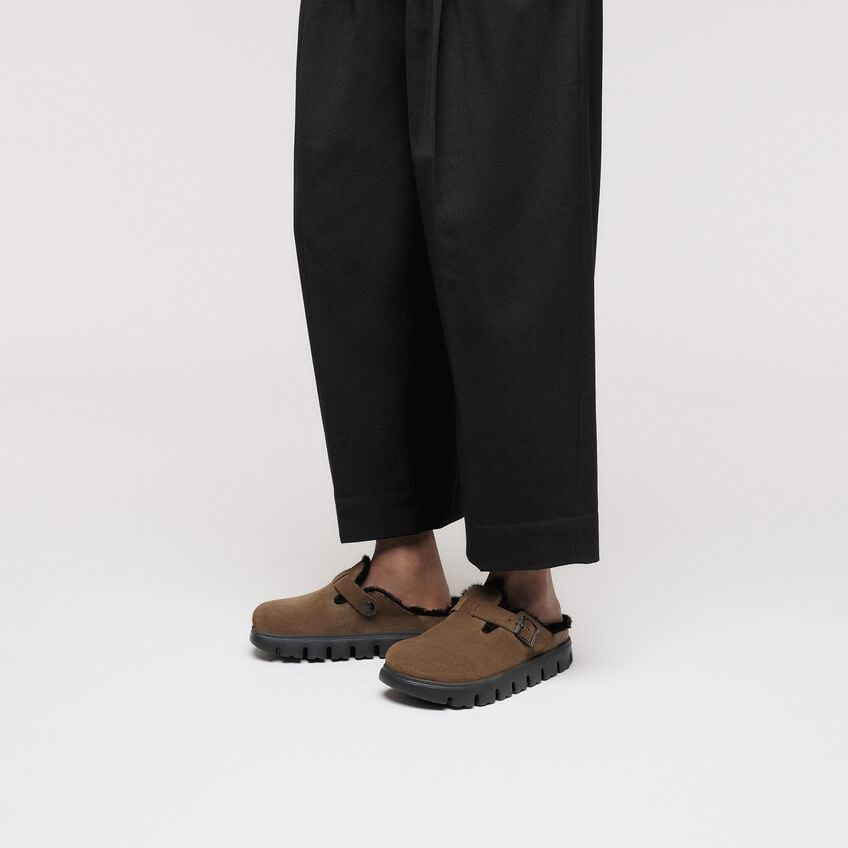 Birkenstock Boston PAP Chunky Shearling Dark Tea  - PLEASE CALL FOR SIZE AVAILABILITY