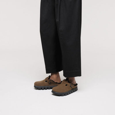 Birkenstock Boston PAP Chunky Shearling Dark Tea  - PLEASE CALL FOR SIZE AVAILABILITY