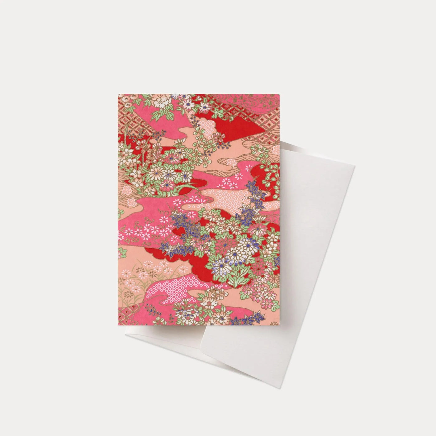 Esmie Greeting Card - Red / Mint Floral