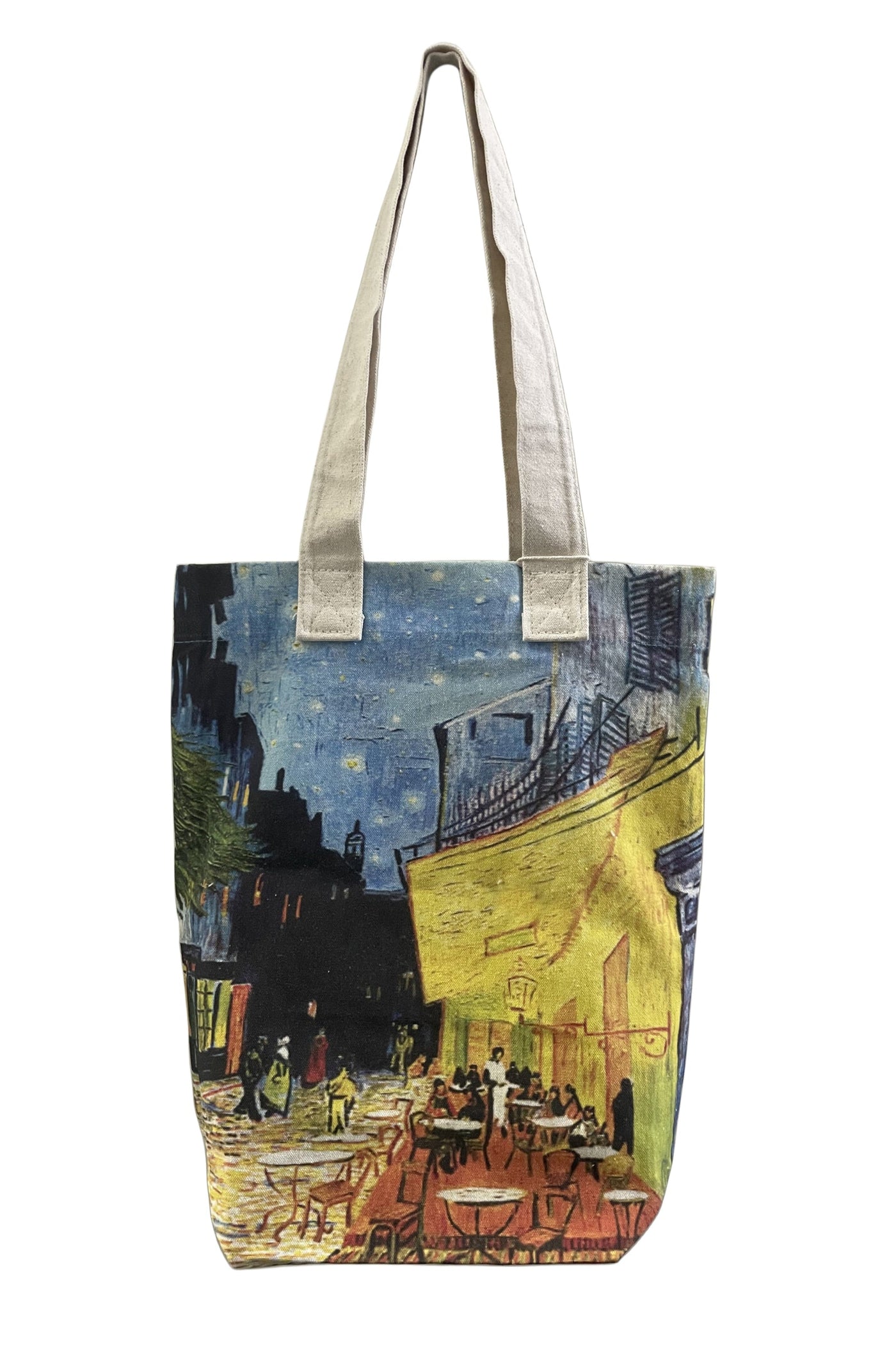 Van Gogh Terrace At Night Art Print Cotton Tote Bag