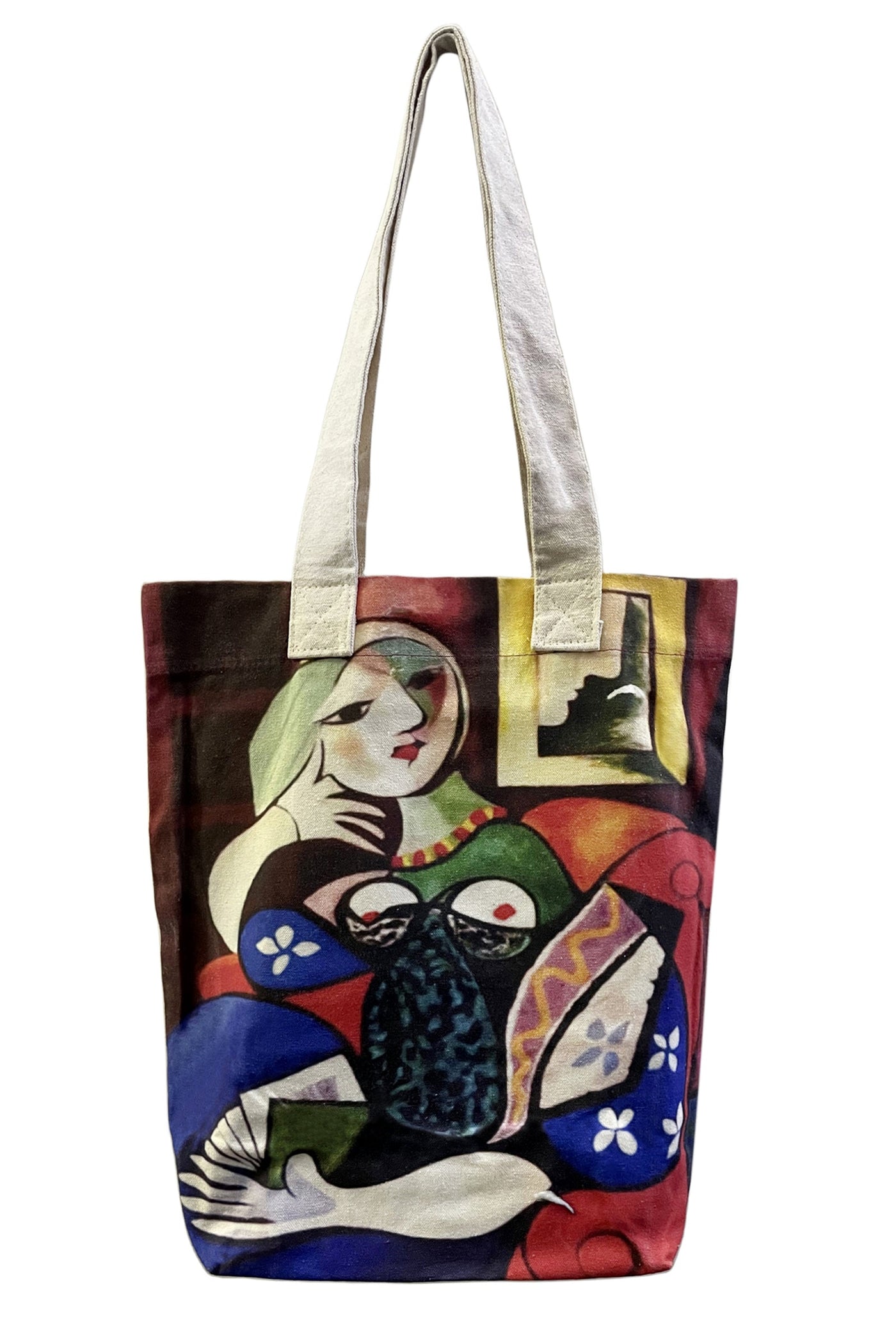 Picasso Woman with Book Art Print Cotton Tote Bag