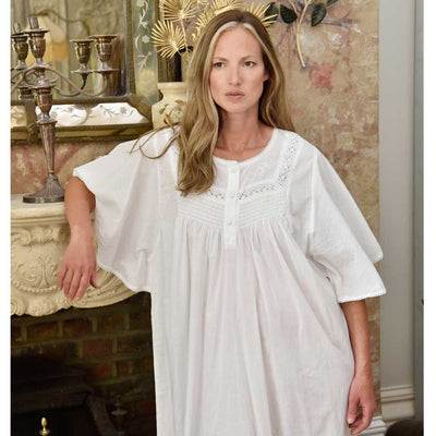 Powell Craft Serenity, Smocked Woman’s Nightdress With Loose Bat Wing Sleeves