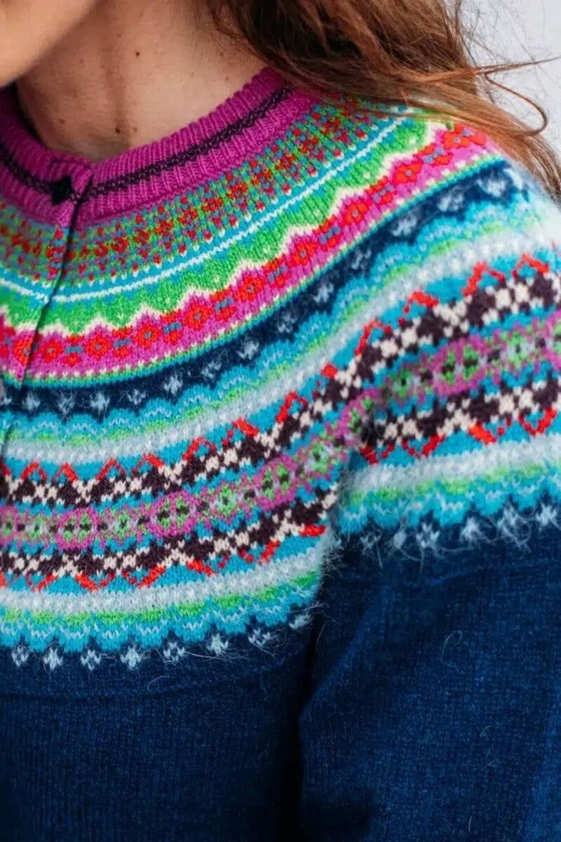 Eribe Fairisle Alpine Short Cardigan - Tango - PLEASE CALL FOR SIZE AVAILABILITY