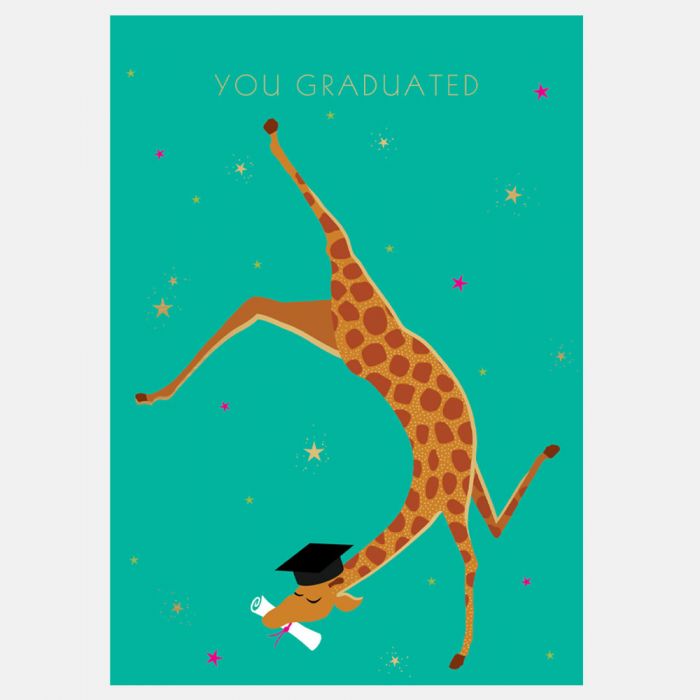 Sara Miller Gleeful Giraffe Graduation Card