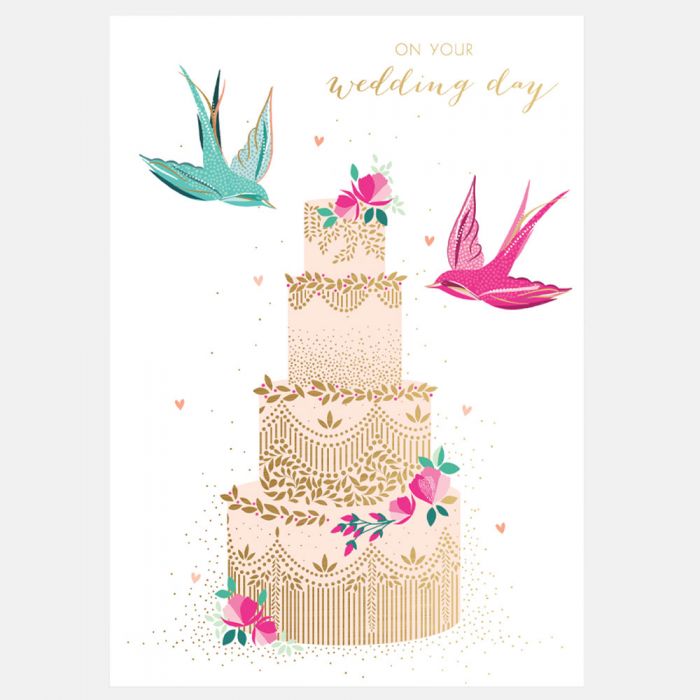 Sara Miller Swallow Tiered Wedding Cake Card