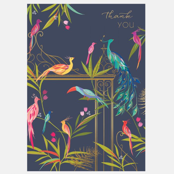 Sara Miller Tropical Birds Thank you Card
