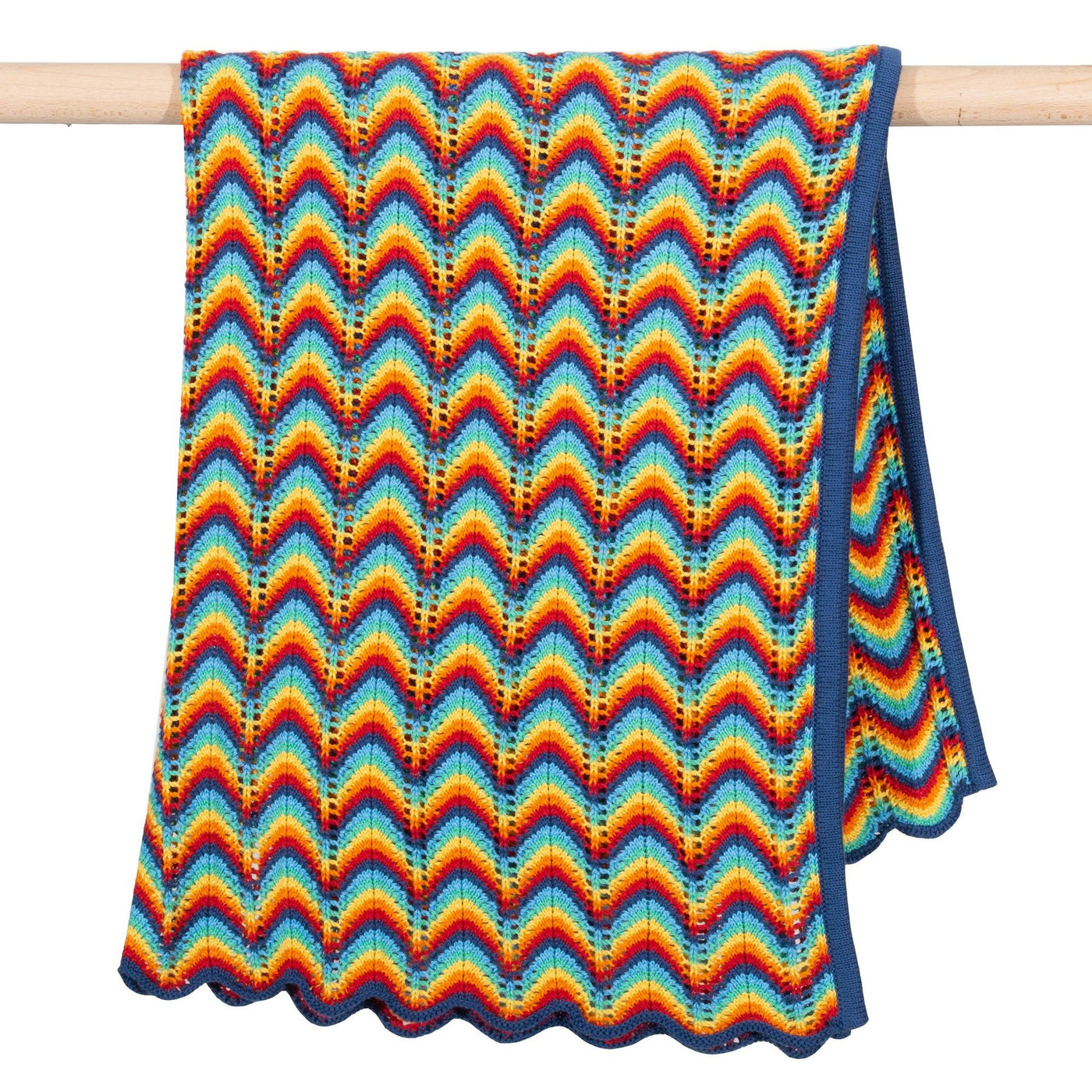 Rainbow Wave Knit Baby Blanket