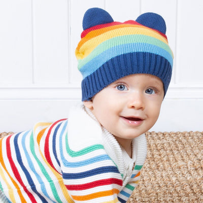 Rainbow Knit Baby Hat