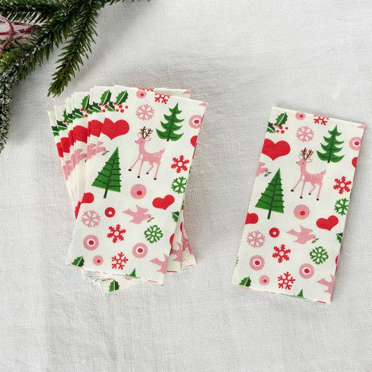 Christmas Tissues - 50's Design - pack of 12