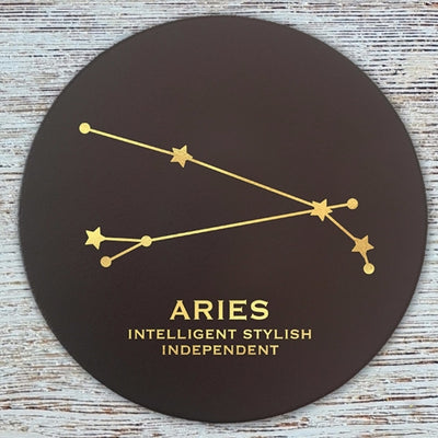 Aries Zodiac Leather Coaster