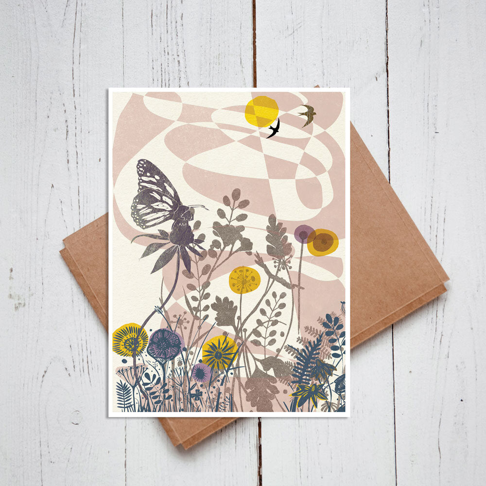 Foxes and Angels Butterfly Meadow Card