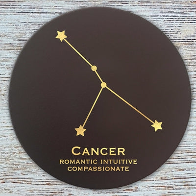 Cancer Zodiac Leather Coaster
