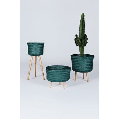 UP High Woven Plant Holder in Bisque