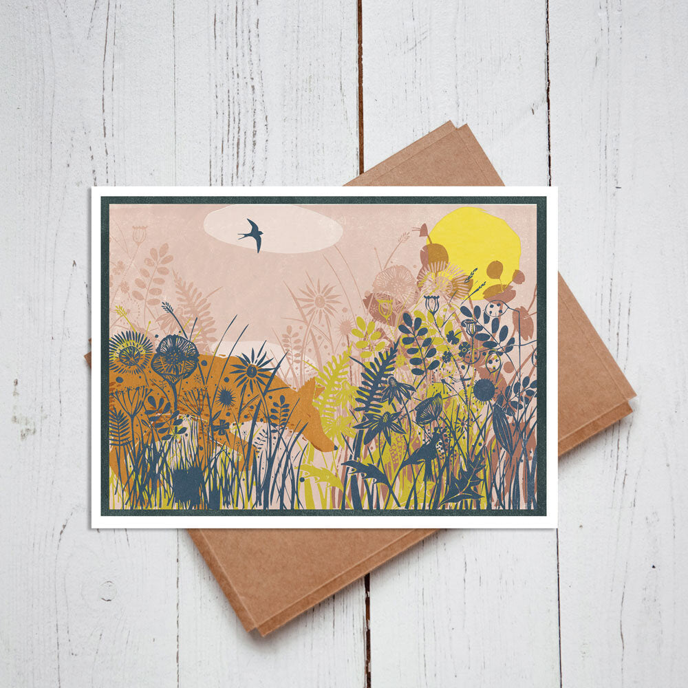 Foxes and Angels Meadow Fox Card