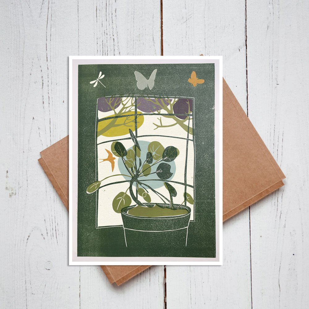 Foxes and Angels Money Plant Card