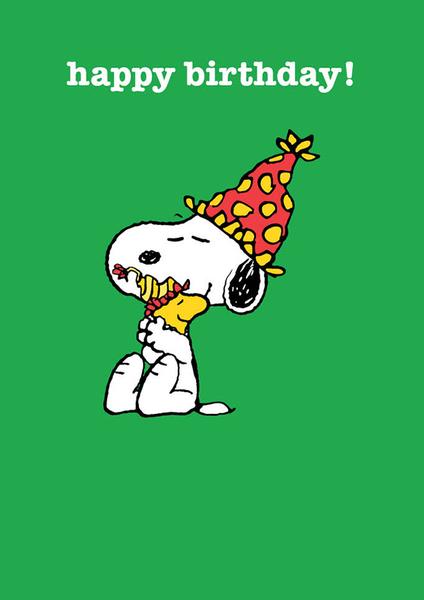 Snoopy Happy Birthday Greetings Card.