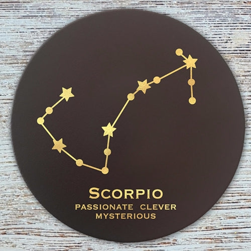 Scorpio Zodiac Leather Coaster