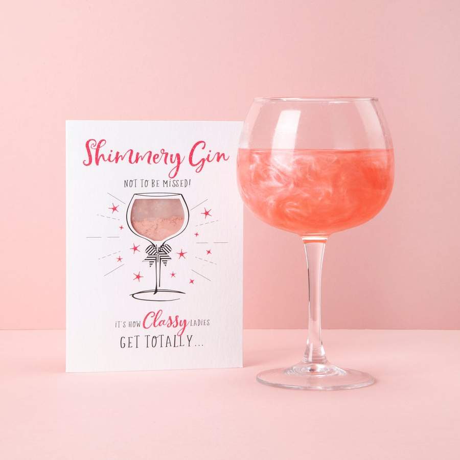 Shimmery Gin Not to be Missed! Card with added Sparkle