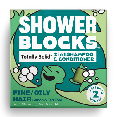 Shower Blocks Shampoo & Conditioner 2in1 Fine / Oily Hair - Lemon & Tea Tree