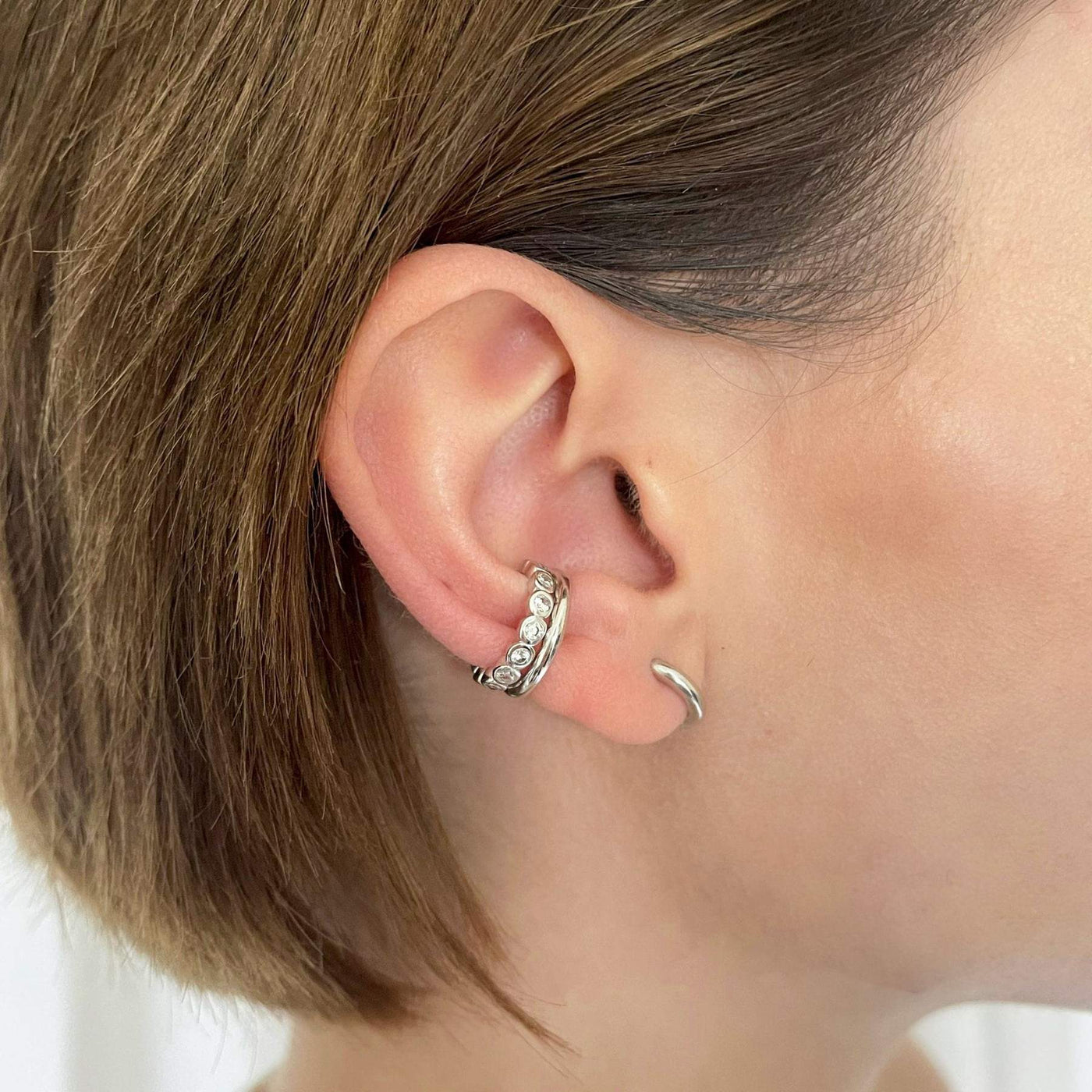 Huggie Earrings in Silver