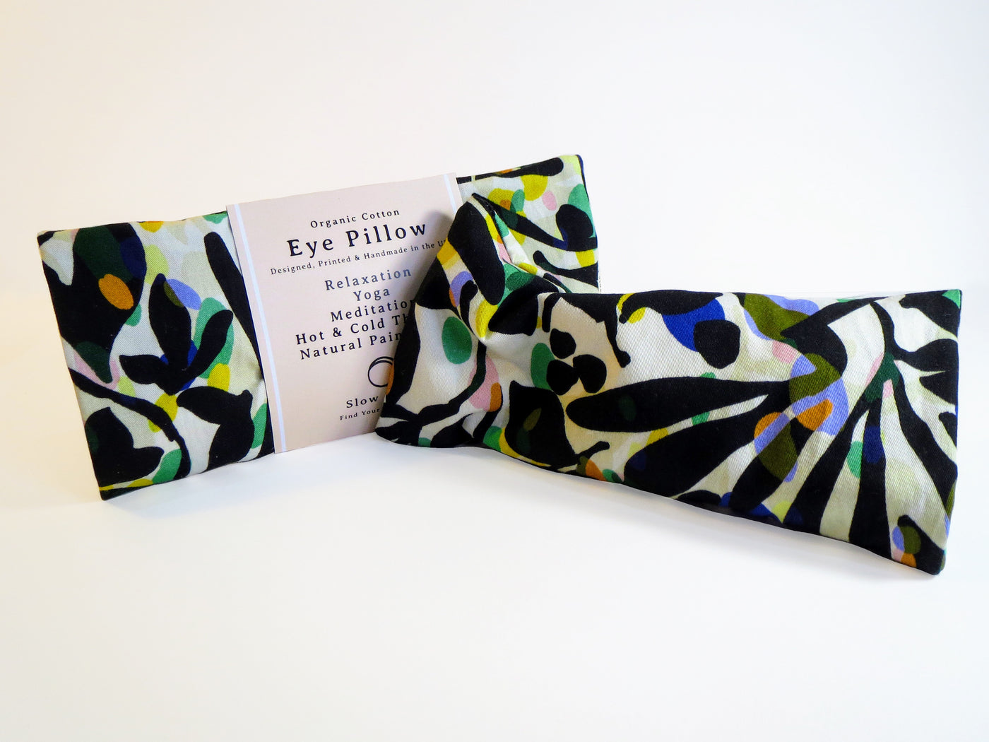 Slow Moon Heatable / Coolable Organic Eye Pillow 'Fronds' Design