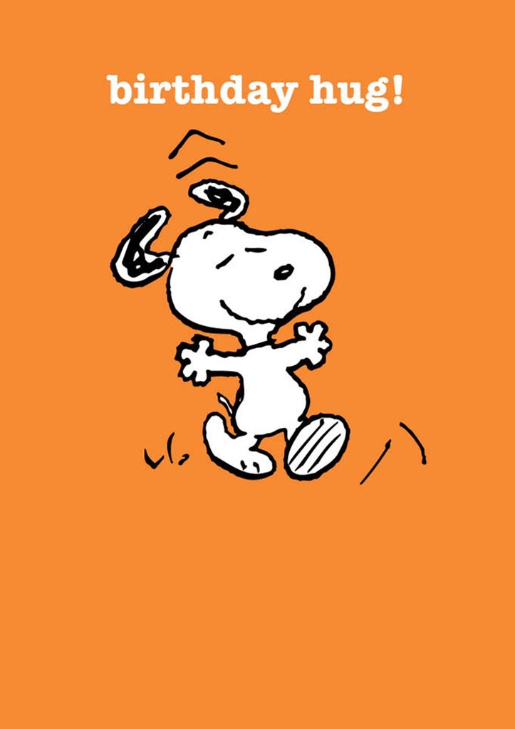Snoopy Birthday Hug Greetings Card.