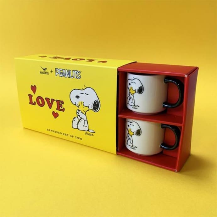 Snoopy Love Set of Two Espresso Mugs