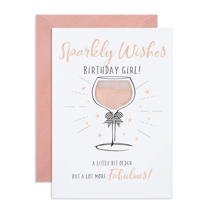 Sparkly Wishes Birthday Girl! Card with added Sparkle