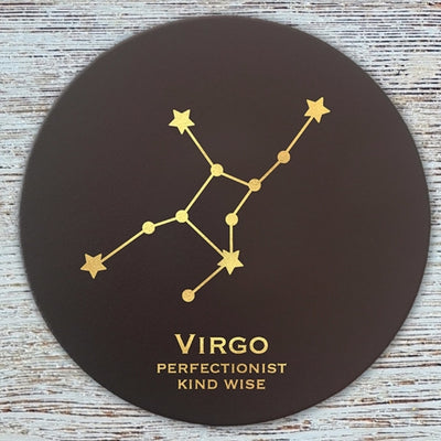 Virgo Zodiac Leather Coaster