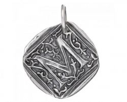 Square Insignia Sterling Silver Letter Charm