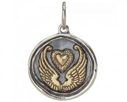 Wing And A Prayer Wings and Heart Charm.