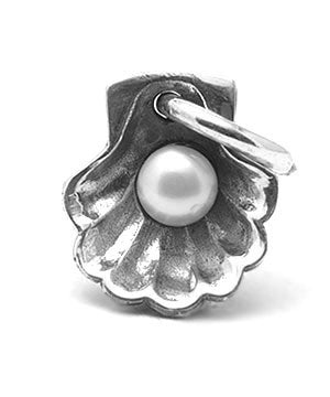 Redbalifrog White Pearl in Clam Shell Charm Bead