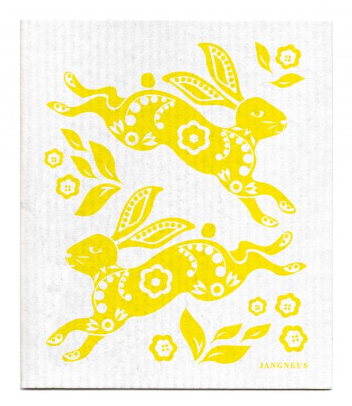Jangneus Yellow Hares Design Dishcloth