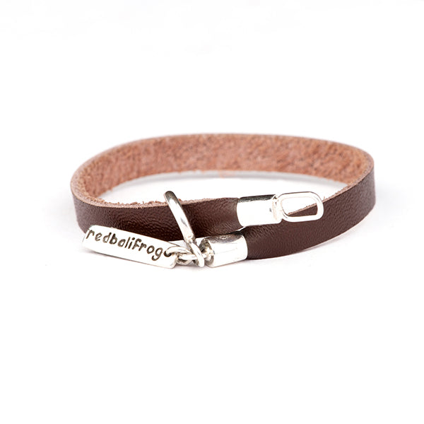 Redbalifrog Brown Leather Bracelet 16cm