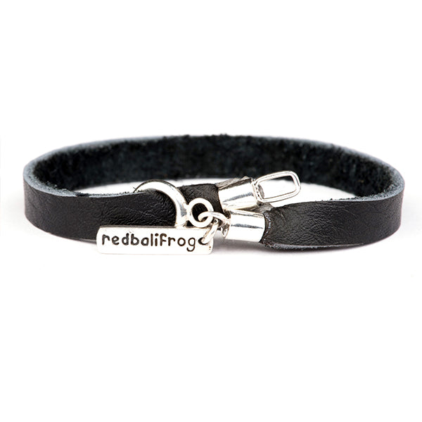 Redbalifrog Black Leather Bracelet 16cm