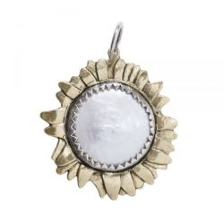 Moon Daisy Large White Pearl Pendant.